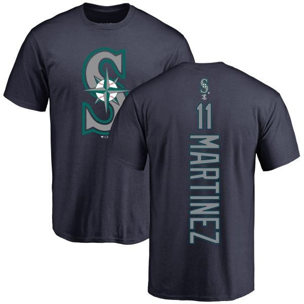 Men's Majestic Edgar Martinez Navy Seattle Mariners 2019 Hall of Fame  Induction Name & Number T-Shirt